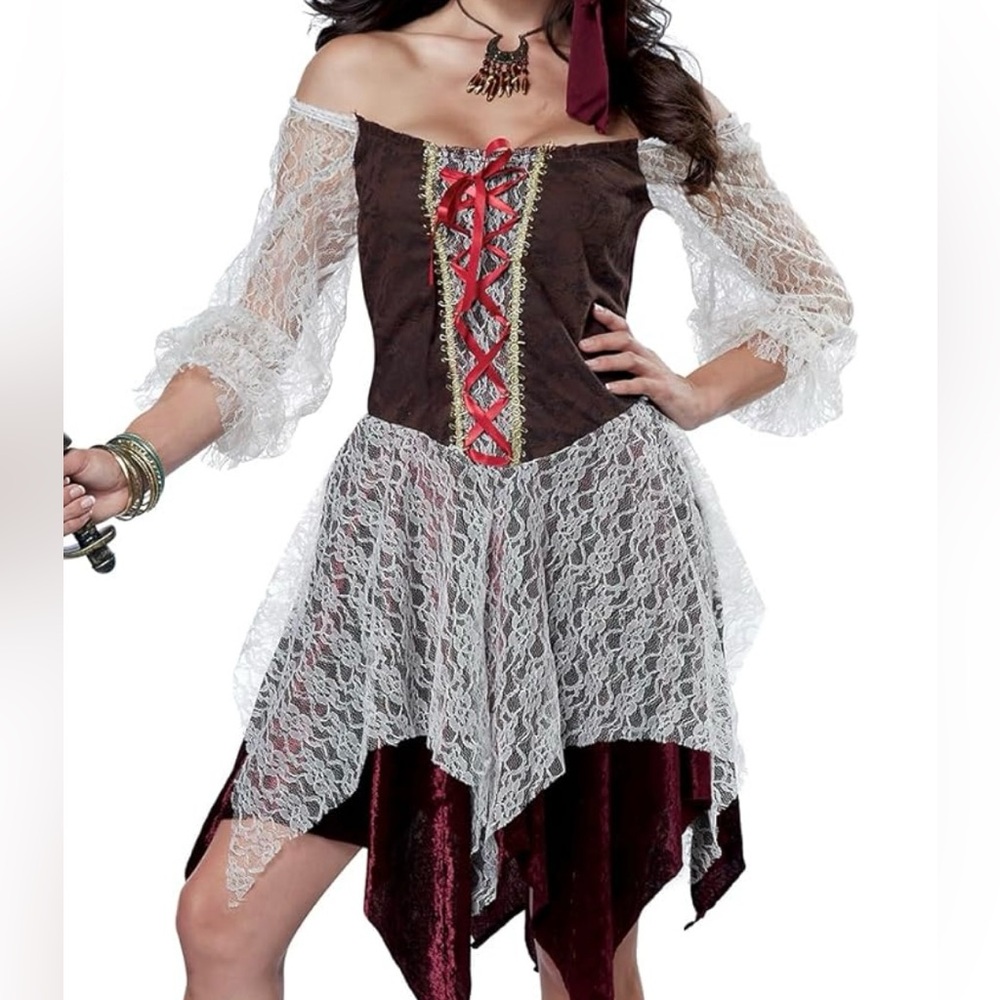 Medieval Renaissance Tavern Wench Scullery Maid Peasant Village Med Costume LG